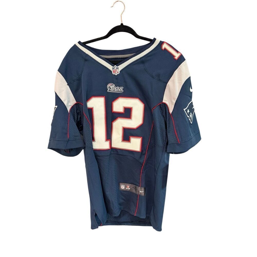 NWT Nike Mens Navy NFL New England Patriots Tom Brady #12 On Field Jersey Sz 40